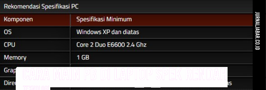 Cara Main PB di Laptop Spek Rendah