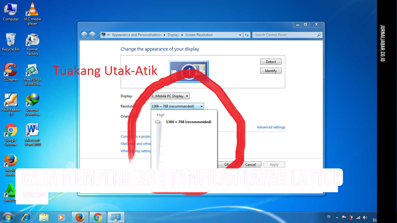 Cara Memperbesar Tampilan Layar Laptop