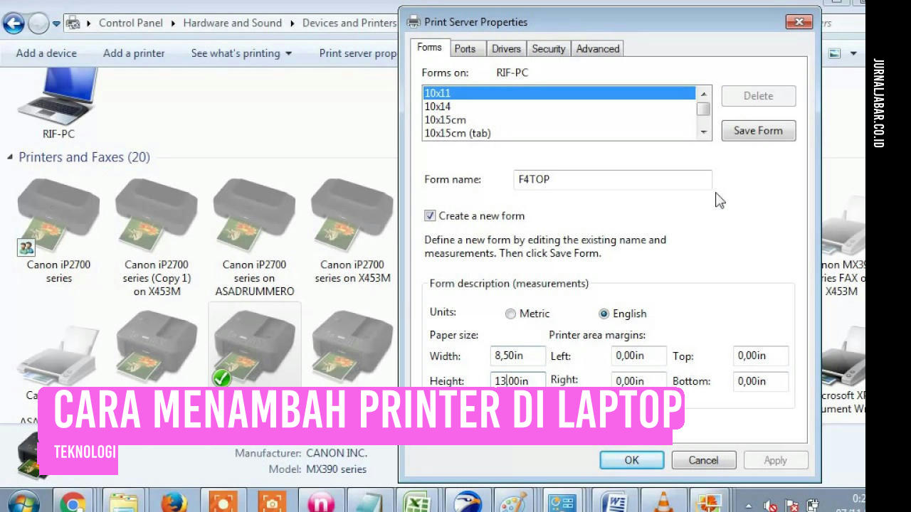 Cara Menambah Printer di Laptop