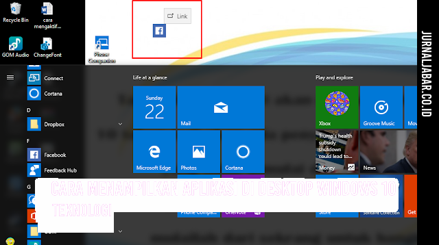 Cara Menampilkan Aplikasi di Desktop Windows 10