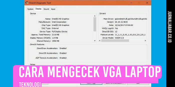 Cara Mengecek VGA Laptop