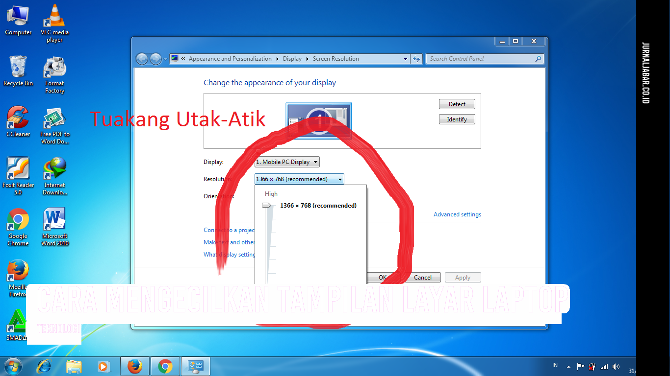 Cara Mengecilkan Tampilan Layar Laptop