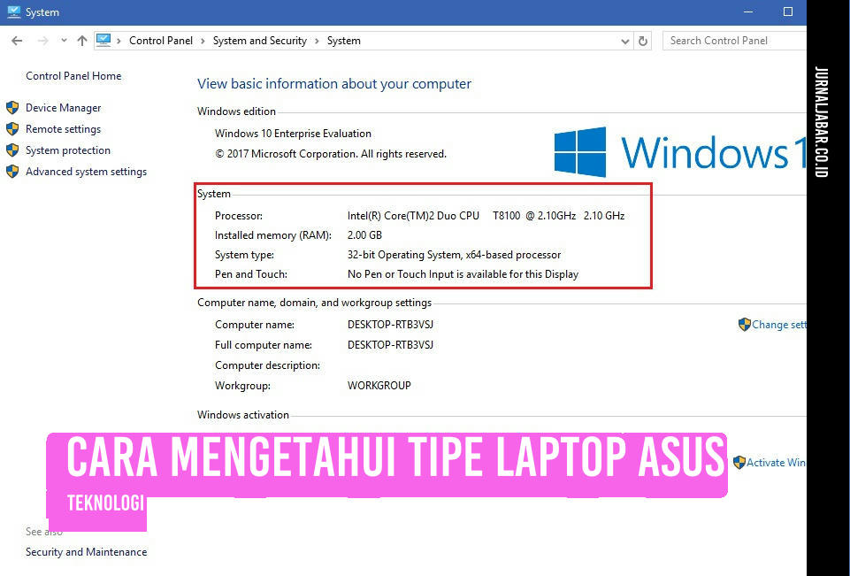 Cara Mengetahui Tipe Laptop Asus