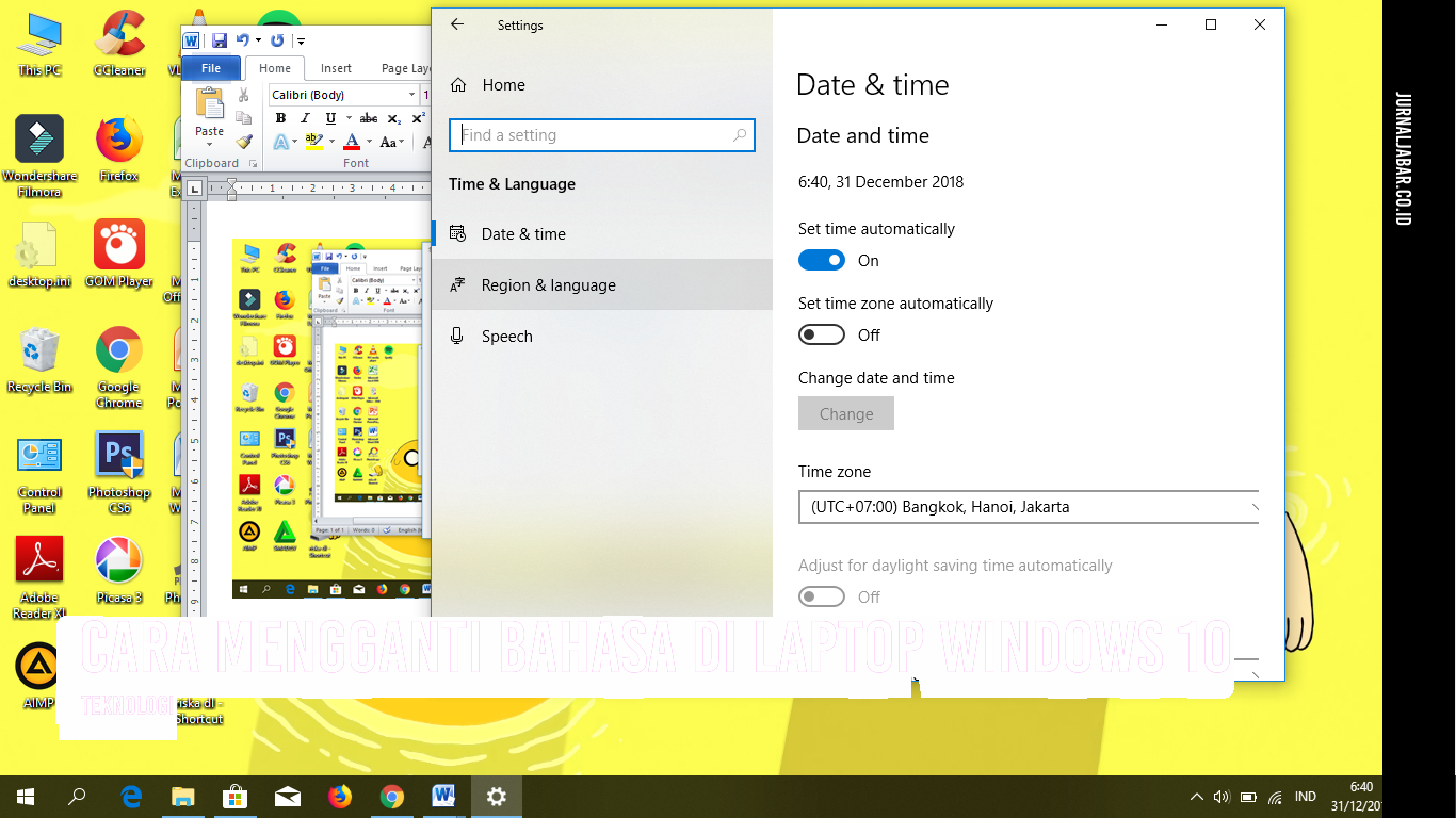 Cara Mengganti Bahasa di Laptop Windows 10