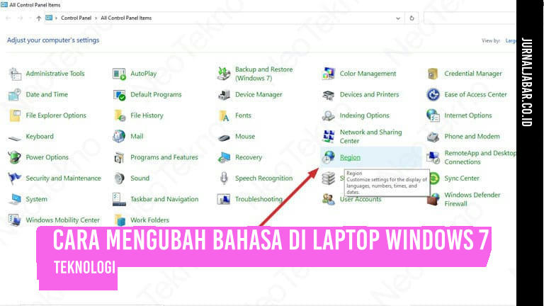 Cara Mengubah Bahasa di Laptop Windows 7