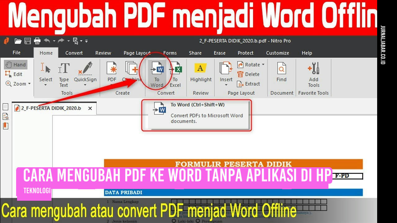 Cara Mengubah PDF ke Word Tanpa Aplikasi di HP