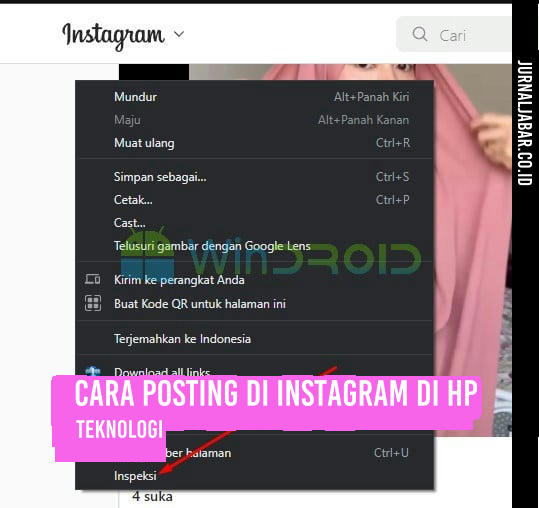 Cara Posting di Instagram di HP