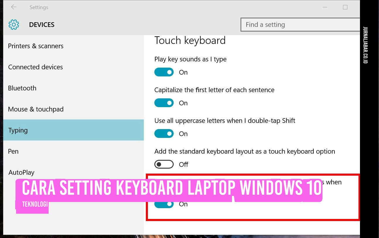 Cara Setting Keyboard Laptop Windows 10