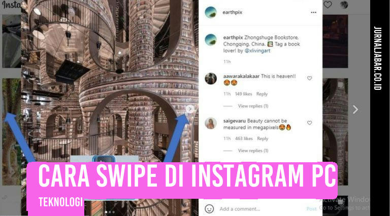 Cara Swipe di Instagram PC