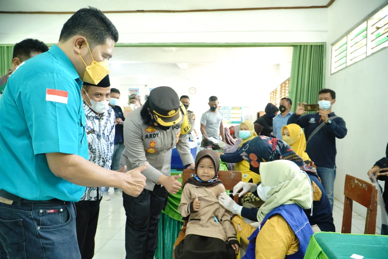 Kapolres Banjar Ikuti Zoom Meeting Pimpinan Kapolri Tentang Vaksinasi Merdeka Anak