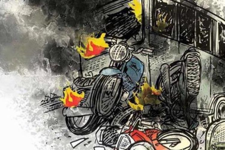 Diduga Rem Blong, Pengendara Motor di Pangandaran Hantam Warung Kopi