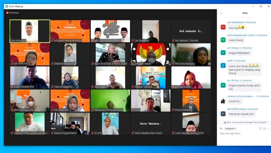 KPU Pangandaran Gelar Webinar Kupas Tantangan Partisipasi Pemuda