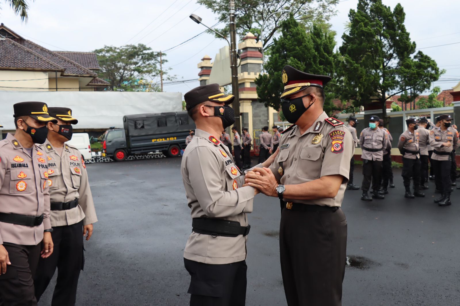 Polres Ciamis Laksanakan Upacara Korps Raport Kenaikan Pangkat Pengabdian