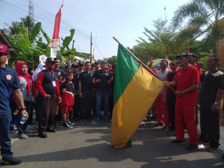 Ribuan Masyarakat Kecamatan Mangunjaya Meriahkan HUT RI Ke77 Dengan Jalan Sehat
