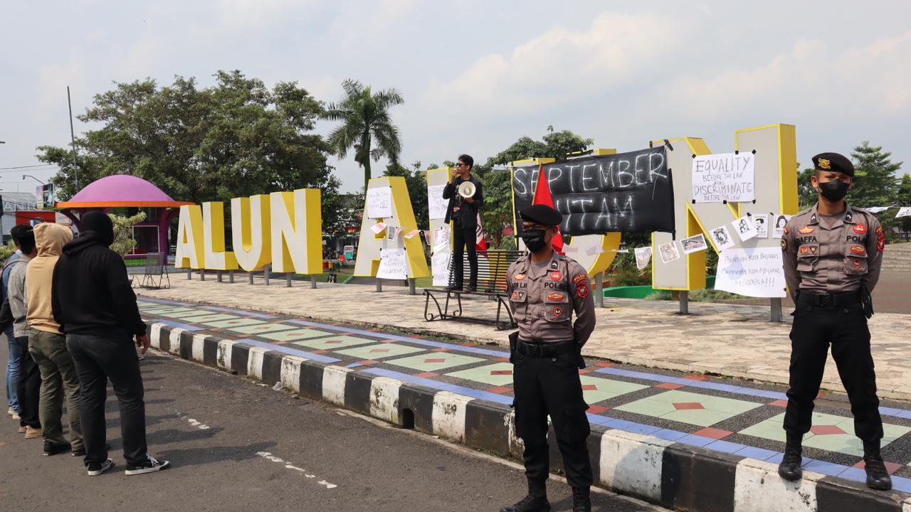 Polres Ciamis Lakukan Pengamanan Kegiatan Aksi Mimbar Bebas